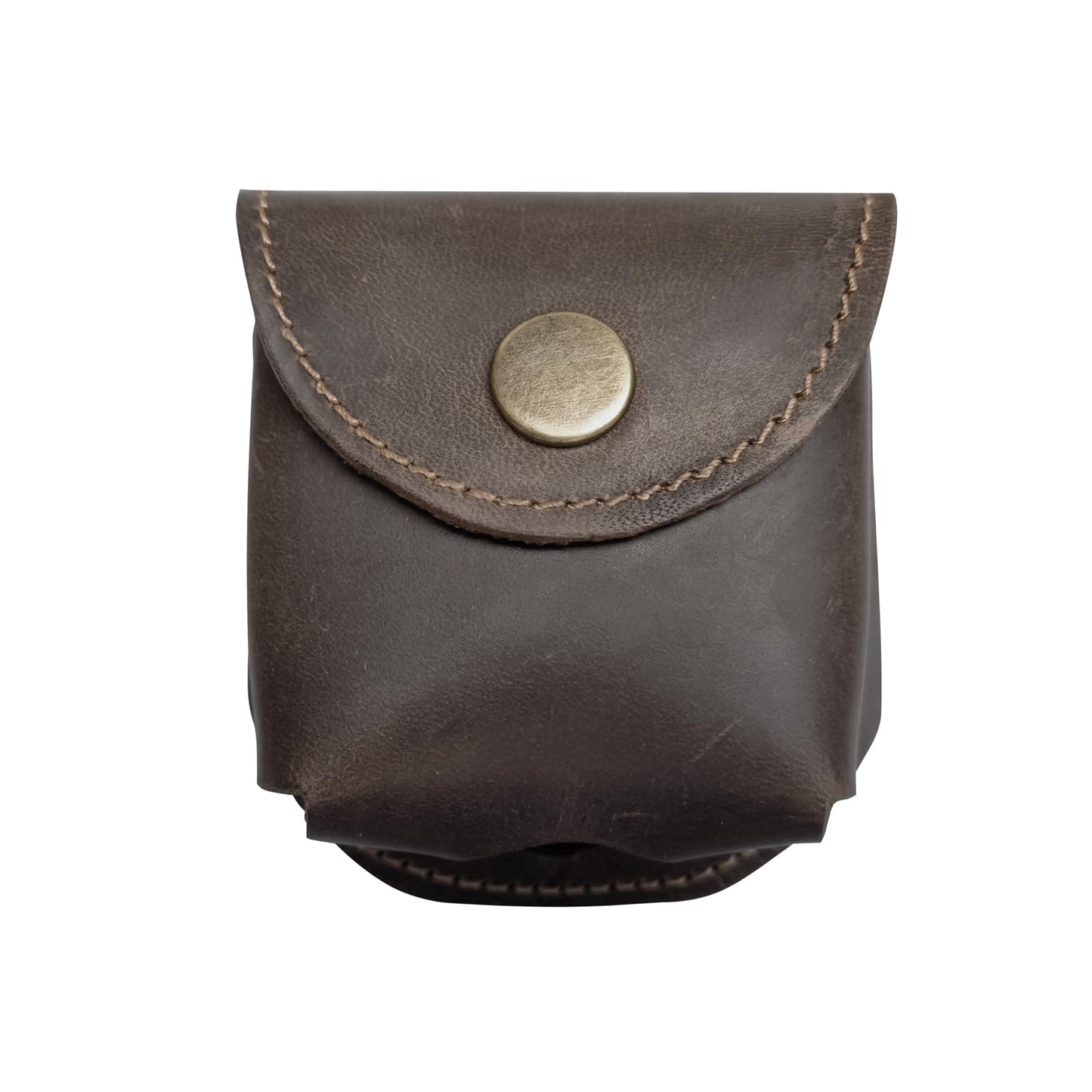 Cowhide Leather Zyn Holder- Vintage Handmade Brown Thick Grain Leather Dip Can Holster-Snuff Holder Compatible with ZYN, Copenhagen, Skoal, Kodiak, etc-Belt Accessories for Men