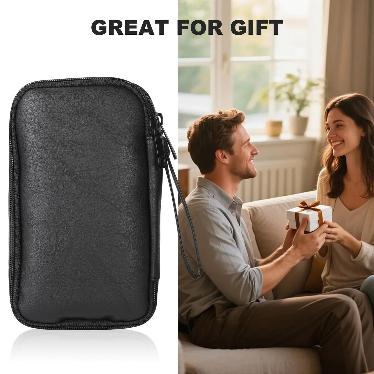 Ezday Travel Cable Organizer Bag, Electronic Accessories Carry Pouch, Portable Waterproof Double Layers All-in-One Storage Bag for Cord, Charger, Phone, Earphone (Black, Small)