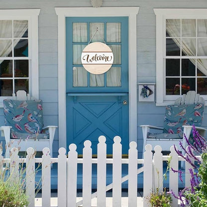 Welcome Wreath Sign Leopard Print 12 Inch Farmhouse Front Porch Decor Door Hanging Hanging Door Wall Sign