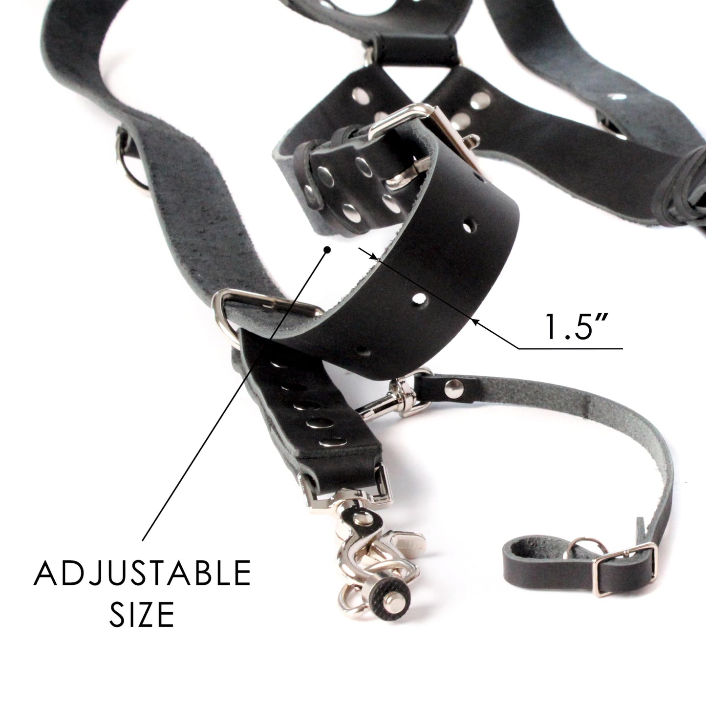 Leather Double Camera Strap - Shoulder Dual Camera Harness - Leather Strap for Two Cameras - Photographers Gear