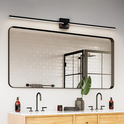 URSOLA Black Bathroom Light Fixtures, 48 inch Modern LED Vanity Lighting Over Mirror, 3CCT Dimmable Wall Sconces for Bedroom