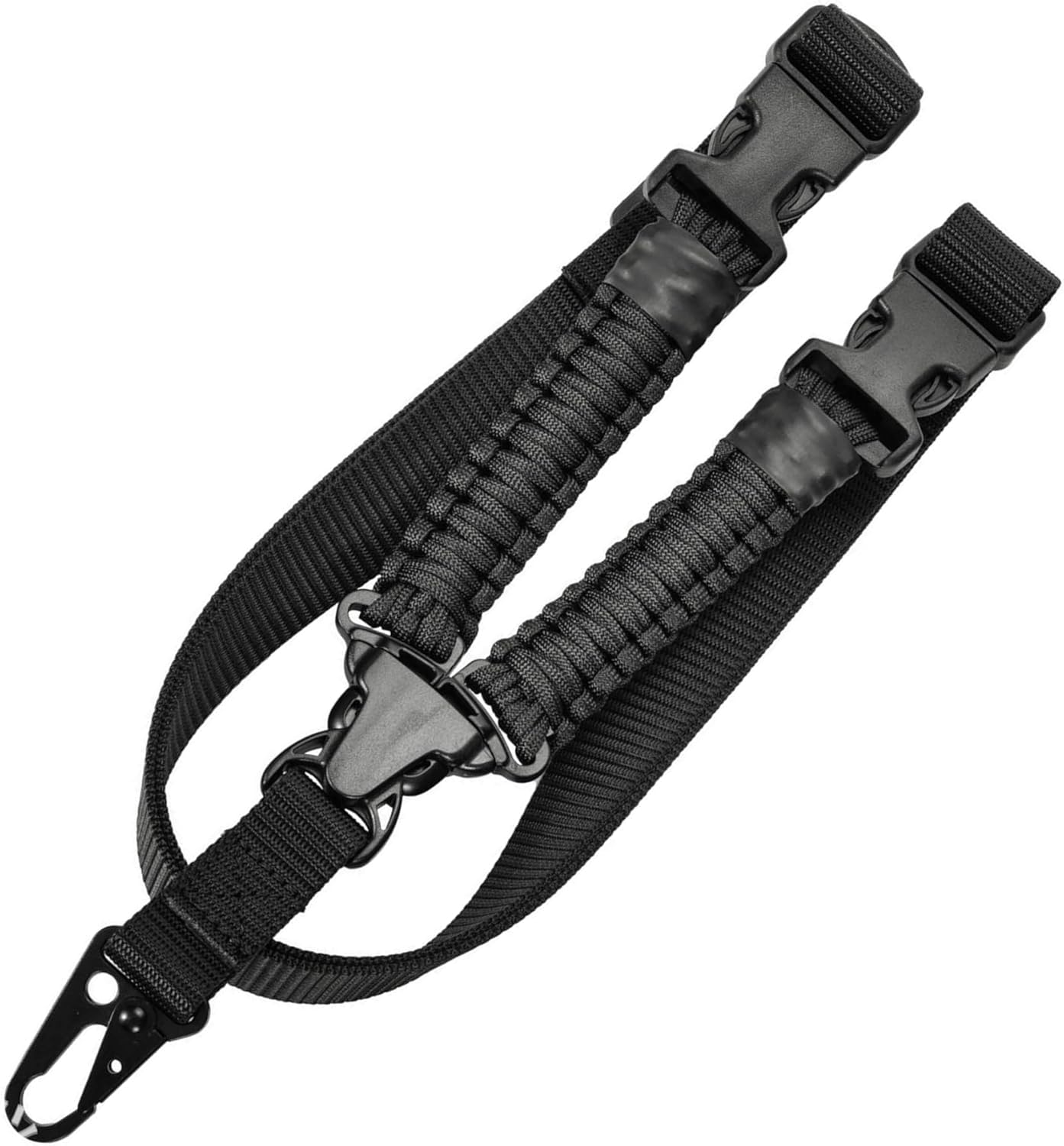 Two Point and Traditional Sling Adjustable Length for Outdoor with Shoulder Pads (Black)