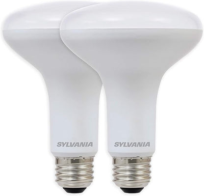 SYLVANIA LED Flood BR30 Light Bulb, 65W Equivalent Efficient 9W, 10 Year, 650 Lumens, Dimmable, 2700K, Soft White - 2 pack (73954)