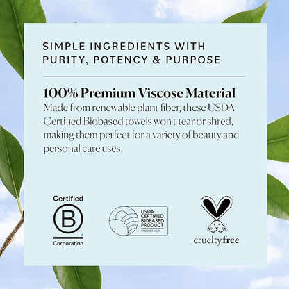 Sky Organics - Gentle Clean Face Towels - 100 XL Single-Use Face Wipes - Ultra