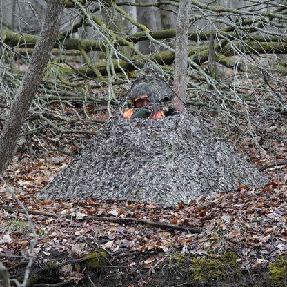 Nukem Grab & Go Hunting Ground Blind - Mossy Oak Country Roots 3D Leafy - Lightweight Stake-Free Pop Up Turkey & Deer Blind (Regular)