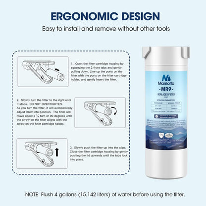 MARRIOTTO Genuine GE XWF Replacement Water Filter - Compatible with GE French-Door Refrigerators - 1 Pack (Not XWFE)