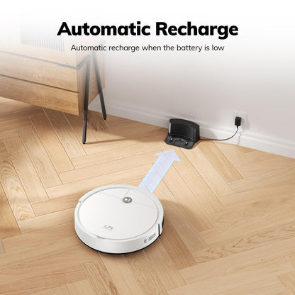 ILIFE V2 Robot Vacuum Cleaner, Tangle-Free Suction, 120 Mins Runtime, Slim, Self-Charging Robotic Vacuum Cleaner, Ideal for Pet Hair and Hard Floors