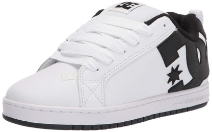 DC Men's Court Graffik Skate Shoe, White/Black/Black,16 M US