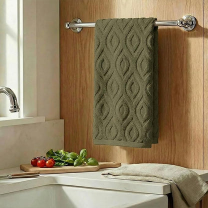 Artoid Mode 1 Pc Olive Green 3D Diamond Grid Jacquard Hand Towels