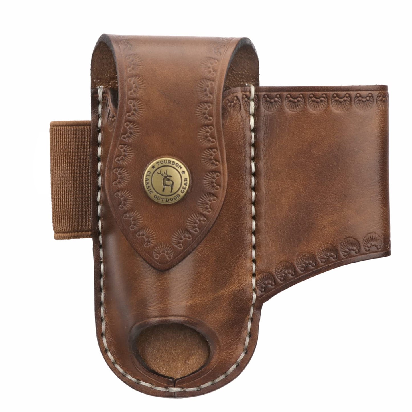Leather EDC Belt Organizer - Handmade Multitool Sheath for Men, Tactical EDC Pouch with Flashlight Holder, Pen Holder & Belt Clip - Gifts for Men, Fits Folding Knife & Tools (Brown)