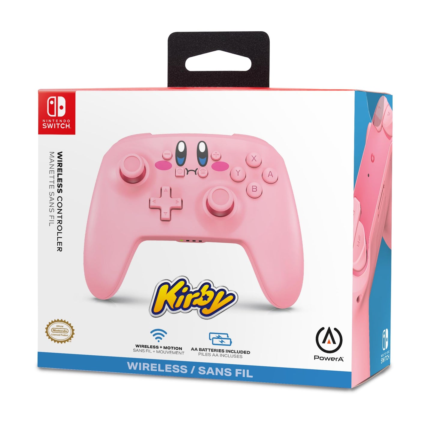 PowerA Wireless Controller for Nintendo Switch - Kirby Mouthful, Gamepad, motion controls, officially licensed