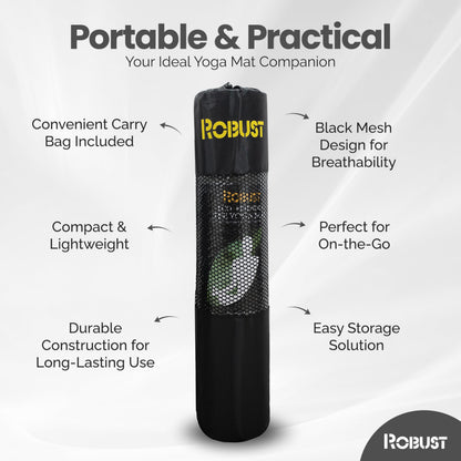 Robust Non-Slip Yoga Mat with Strap, 1/4" Thick TPE Eco-Friendly Workout Mat for Yoga with Position Lines and Texture Surface, Gym Mat for Women, Men, Pilates and Exercises Anti-Tear Sweat-Proof Exercise Mat