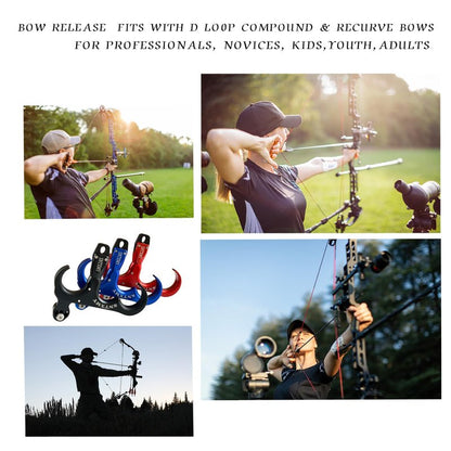 sntxmy Bow Release for Compound Bow, Archery Release Trigger, Compound Bow Release, Thumb Release. (3 Finger Bow Release, Light Blue)