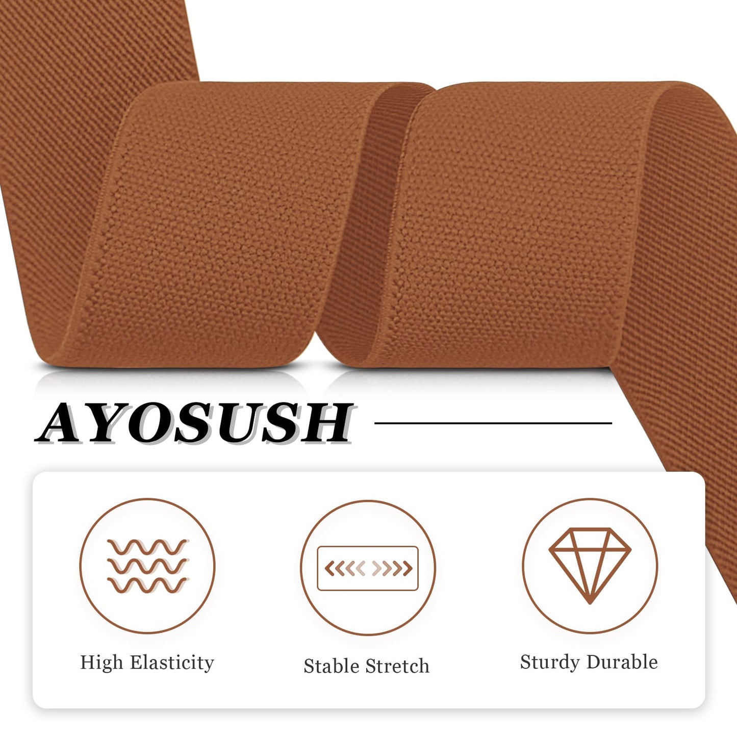 AYOSUSH Button End Suspenders for Men Leather Brown Soild Color Classic Business