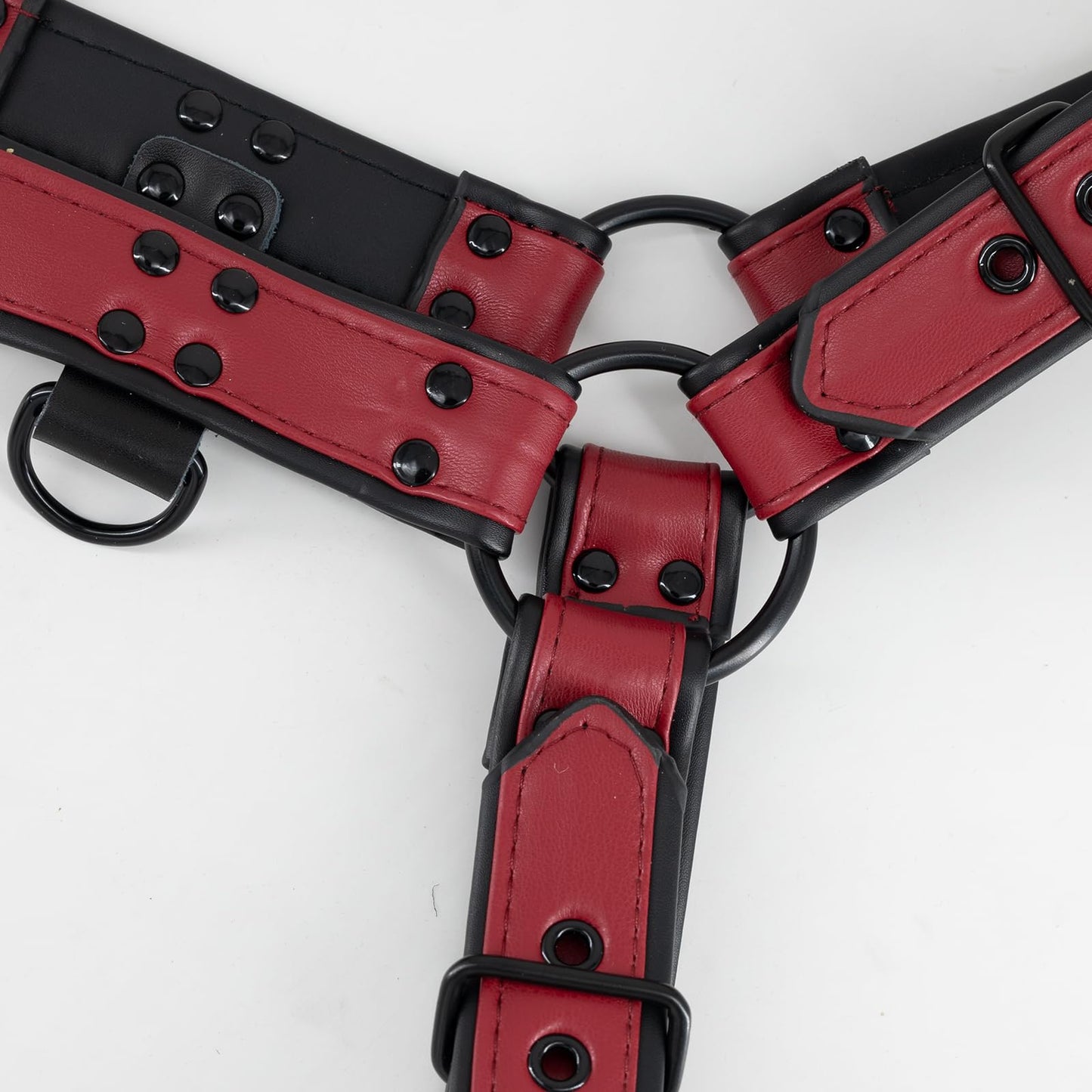 ZZRBVFH Men's Adjustable PU Leather Chest Harness - Fashion Body Shoulder Straps with Buckles for Clubwear Party Outfits (Red)