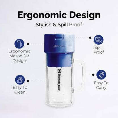 Personal Portable Blender For Shakes & Smoothies, Leakproof & Stylish Portable Mason Jar Shaker, Rechargeable Mini Blender with 10-Blade Blending System 14oz, Pink