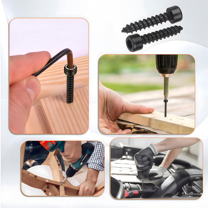 Zmbroll M3 Socket Head Cap Self Tapping Screw Black Grade 8.8 Carbon Steel Metric 400Pcs M3x6/8/10/12/14/16/18/20/25/30mm Socket Allen Head Self Drilling Fasteners Hex Drive Wood Screws
