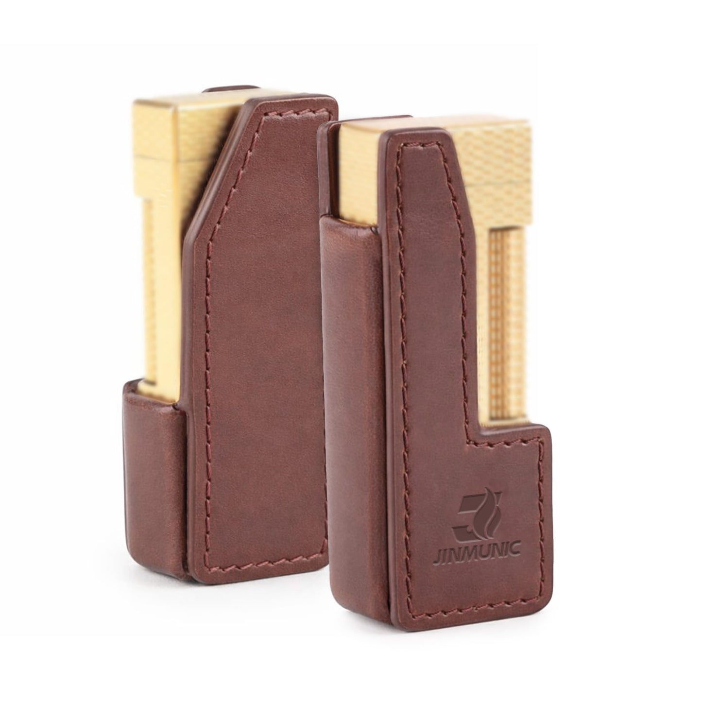 JINMUNIC Brown Leather Lighter Case Cover Holder Sleeve Pouche for Dunhill Rollagas, Father Day for Dad Husband, Lighter Accessory