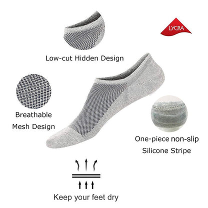 SIXDAYSOX No Show Socks Men 6 pack Low Cut Invisible Ondo Non Slip Socks for Loafer Flats Sneakers 9-11