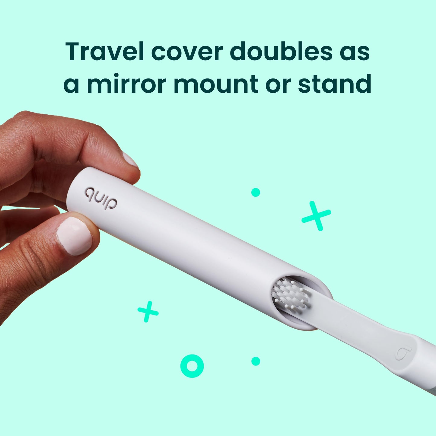 Quip Sonic Electric Toothbrush for Adults - Time Travel & Soft Bristles with Travel Case & Replacement Brush Head - 3 Month Battery Life, Plastic Handle - Magenta