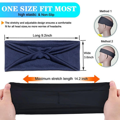 Headbands for Men Women 3 Pcs Sports Sweat Bands Headbands Men Skull Finger Workout Sweatbands for Mens Women Cooling Headband Running Head Band for Mens Elastic Hairband for Yoga Gym Athletic Gifts
