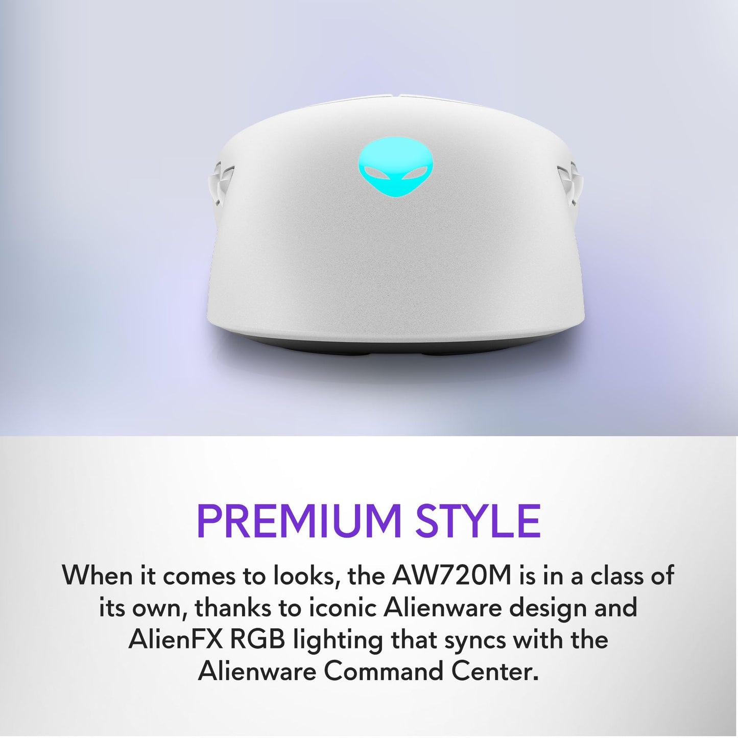 Alienware Wired/Wireless Gaming Mouse AW610M - 16000 DPI Optical Sensor, 350 Hour Rechargeable Battery, 7 Buttons, 3-ZONE 16.8m AlienFX RGB Lighting, Ergonomic - Dark Side of the Moon