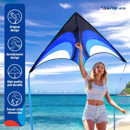 Delta Kite Set for Kids and Adults,Extremely Easy to Launch for Beginners, Perfect for Beaches and Parks,ites for Beach Trip Park Family Outdoor Games and Activities (Speed Triancle 3-Piece Set, 3)