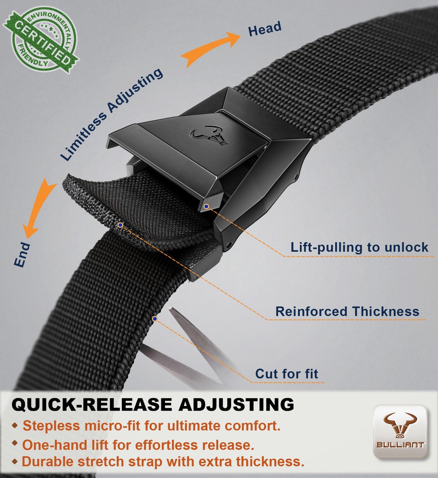 BULLIANT Men Tactical Belt 2 Pack,Stretch Western Rigger Web Belt For Cowboy Military Heavy Duty 1.5"-Cut For Fit(Black/Wood Thrush,34"-38" Waist Adjustable)