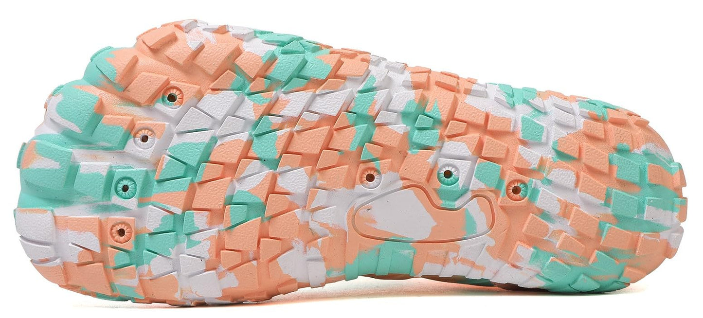 ANYUETE Water Shoes for Kids Boys Girls Aqua Socks Barefoot Beach Sports Swim Pool Outdoor Lightweight Quick Dry Pink 02 13 Little Kid