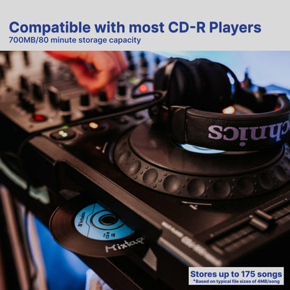 Verbatim CD-R Blank Discs 700MB 80min 52X Recordable Disc for Data and Music with Digital Vinyl Surface - 10pk Slim Case Blue/Green/Orange/Pink/Purple
