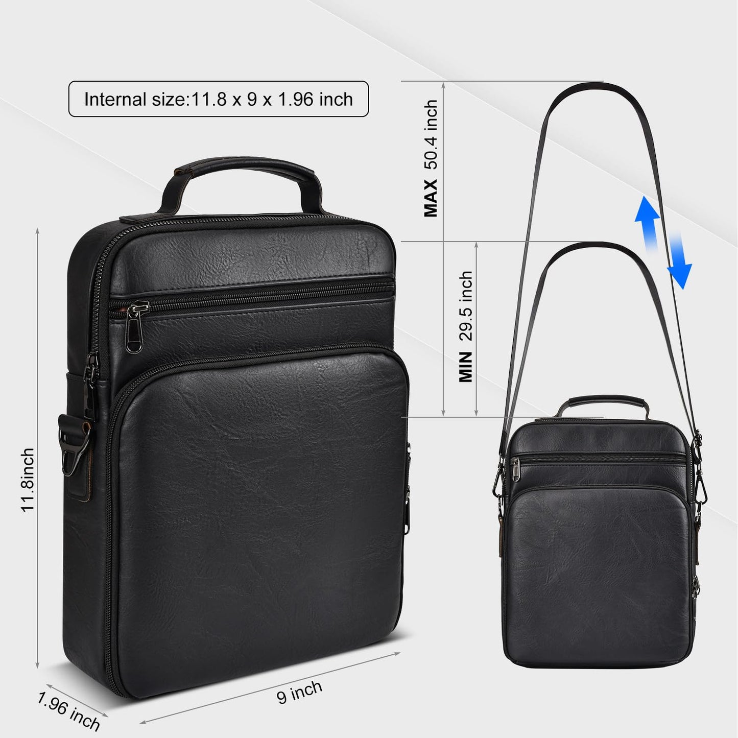 Crossbody Bags for Women and Men, Medium Leather Ladies Shoulder Cross body Bag Sling Travel Purses Handbags Compatible with 11 inch iPad Pro Air 11 with Magic Keyboard
