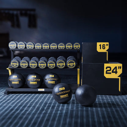 ToughFit Soft Wall Ball - Black Medicine Ball for Cardio Fitness Exercise - Weighted Med Ball for Strength and Conditioning Exercises, Cross Training Lunge, and Partner Toss (10LB)