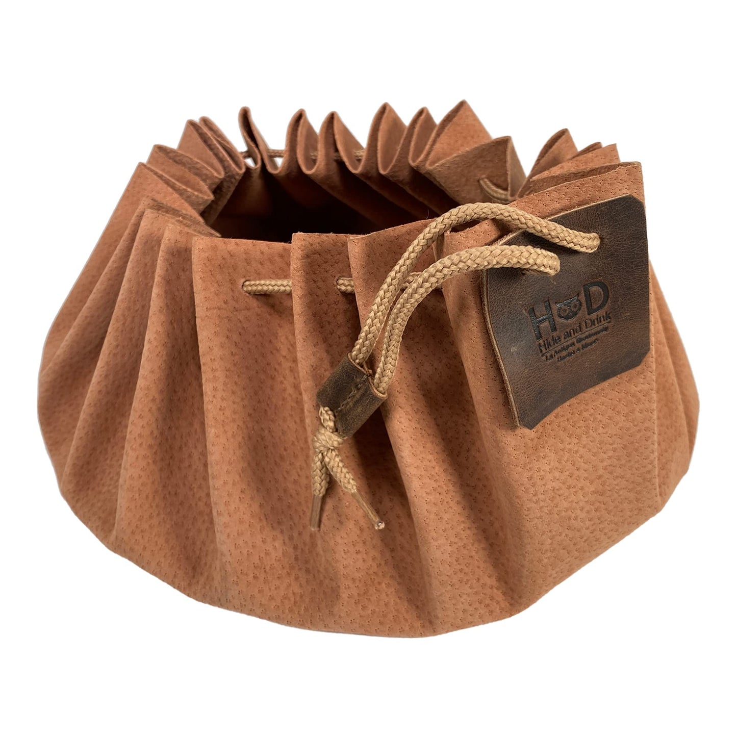 Hide & Drink, Drawstring Tinder Pouch Handmade from Sheepskin and Full Grain Leather (Cinnamon, XL)