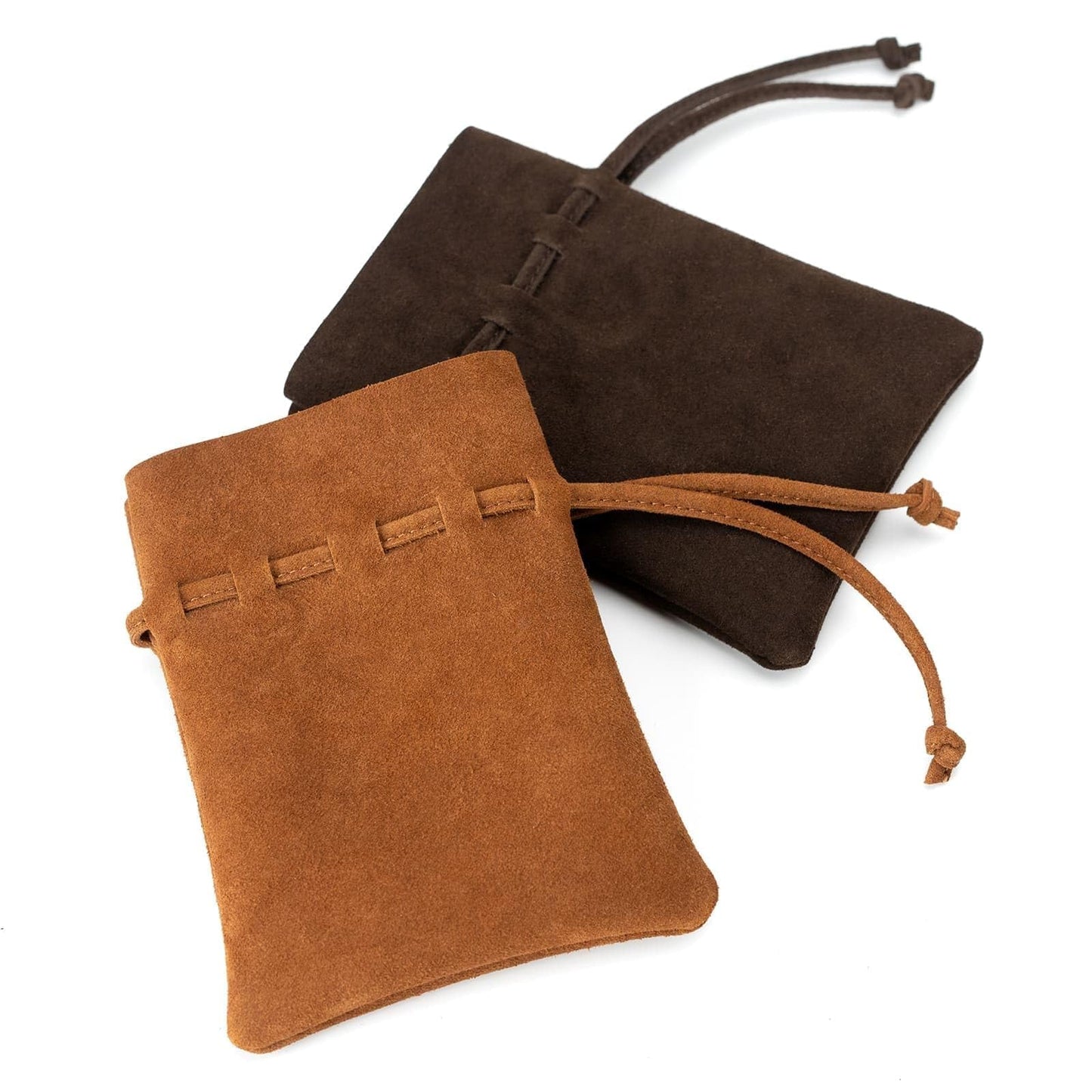 Medieval Drawstring Coin Pouch Bag,Leather Coin Pouch,Renaissance Drawstring Pouch Dice Bag,Small Coin Purse for Women/Men,Brown Swayze Suede