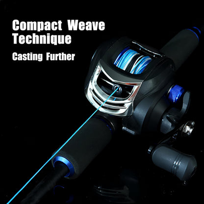 8 Strands Braided Line, Wear Resistant Fishing Line, 10-100LB, No Stretch, Abrasion Resistance, Braided Fishing Line (Camo Blue, 50LB-300YDS)