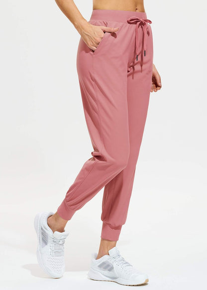 Libin Women's Joggers Pants Athletic Sweatpants with Pockets Running Tapered Casual Pants for Workout,Lounge, Mauve XS