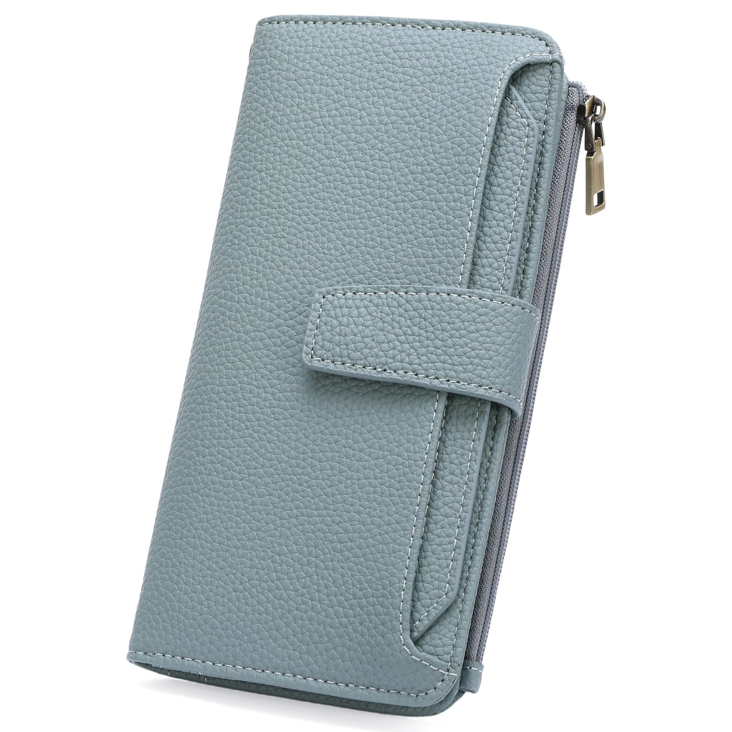 GAEKEAO Women Wallet RFID Blocking Leather Bifold Compact Card Holder Ladies Travel Wallet Purse, Large Capacity Wristlet