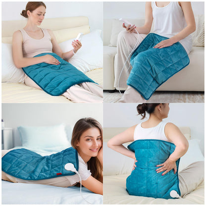 Comfytemp Weighted Heating Pad for Back & Period Cramps, FSA Eligible, Birthday Gifts for Mom Dad Women Men, 2.2lb HSA Electric Heat Pad for Neck Shoulder Pain Relief, 2H Auto-Off Heated Pad, 12x24