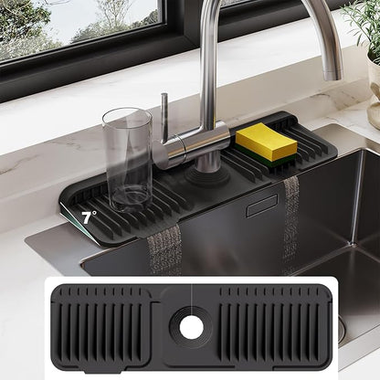 17.7 Inch Silicone Faucet Mat for Kitchen Sink Splash Guard