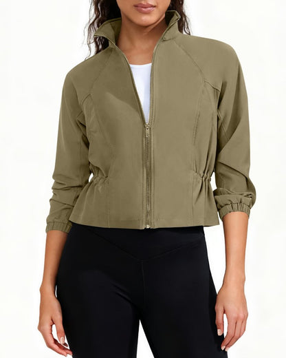 YIPINK Workout Jackets for Women Lightweight Running Jackets Full Zip Yoga Athletic Clothes Slim Fit with Pockets