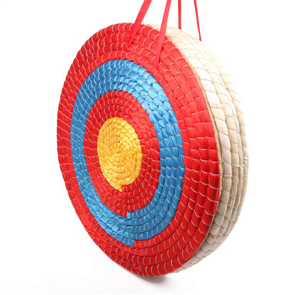 DOSTYLE Traditional Hand-Made Solid Straw Round Archery Target Shooting Bow Coloured Rope Target Face Five Layers for Recurve Bow Long Bow Compound Bows