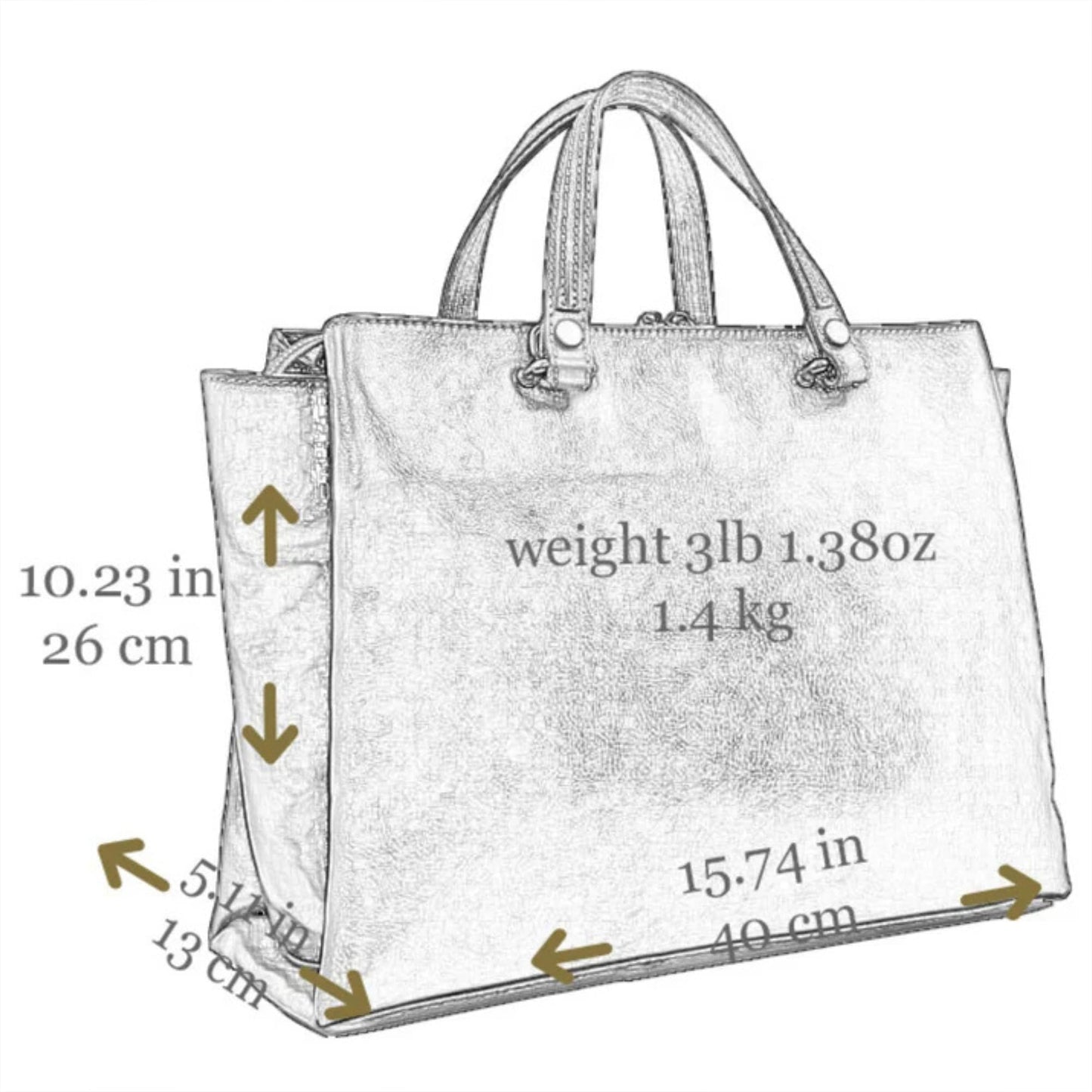 Time Resistance Leather Handbag for Women - Italian Handmade Top Handle Bag - Purse (Brown)