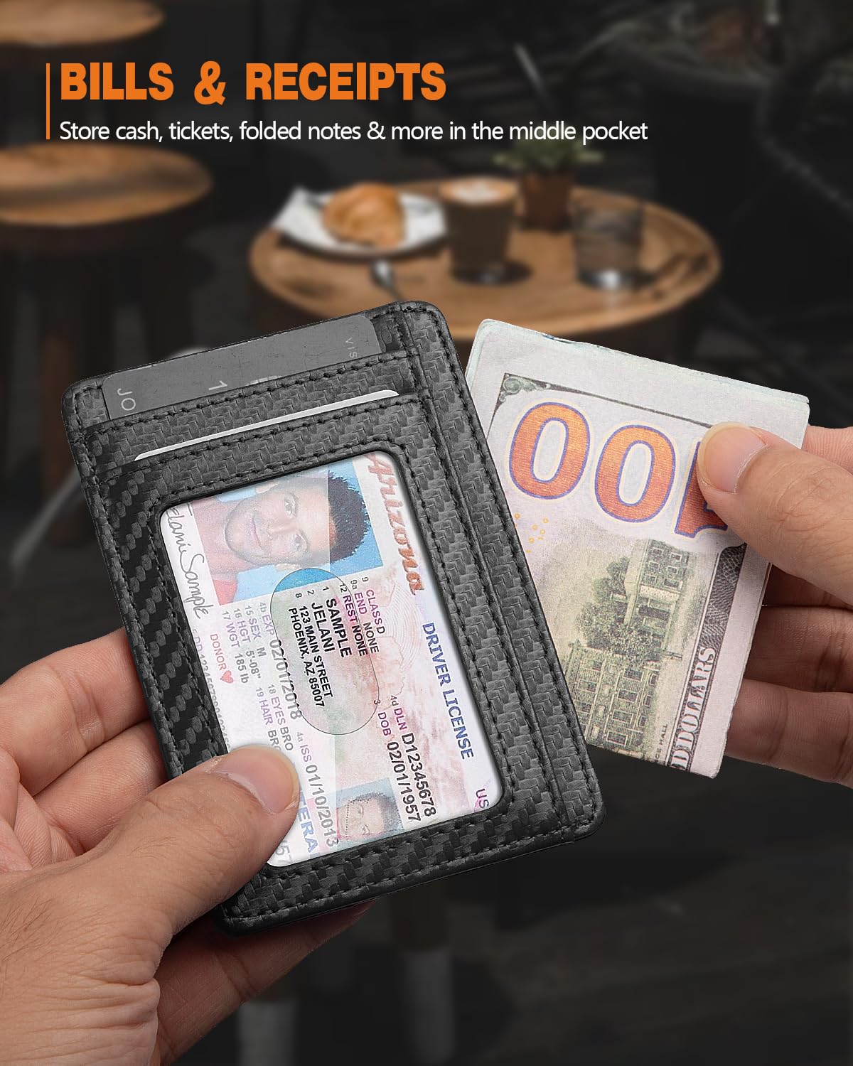 RUNBOX Slim Minimalist Front Pocket RFID Blocking Leather Wallets for Men and Women Gift Box