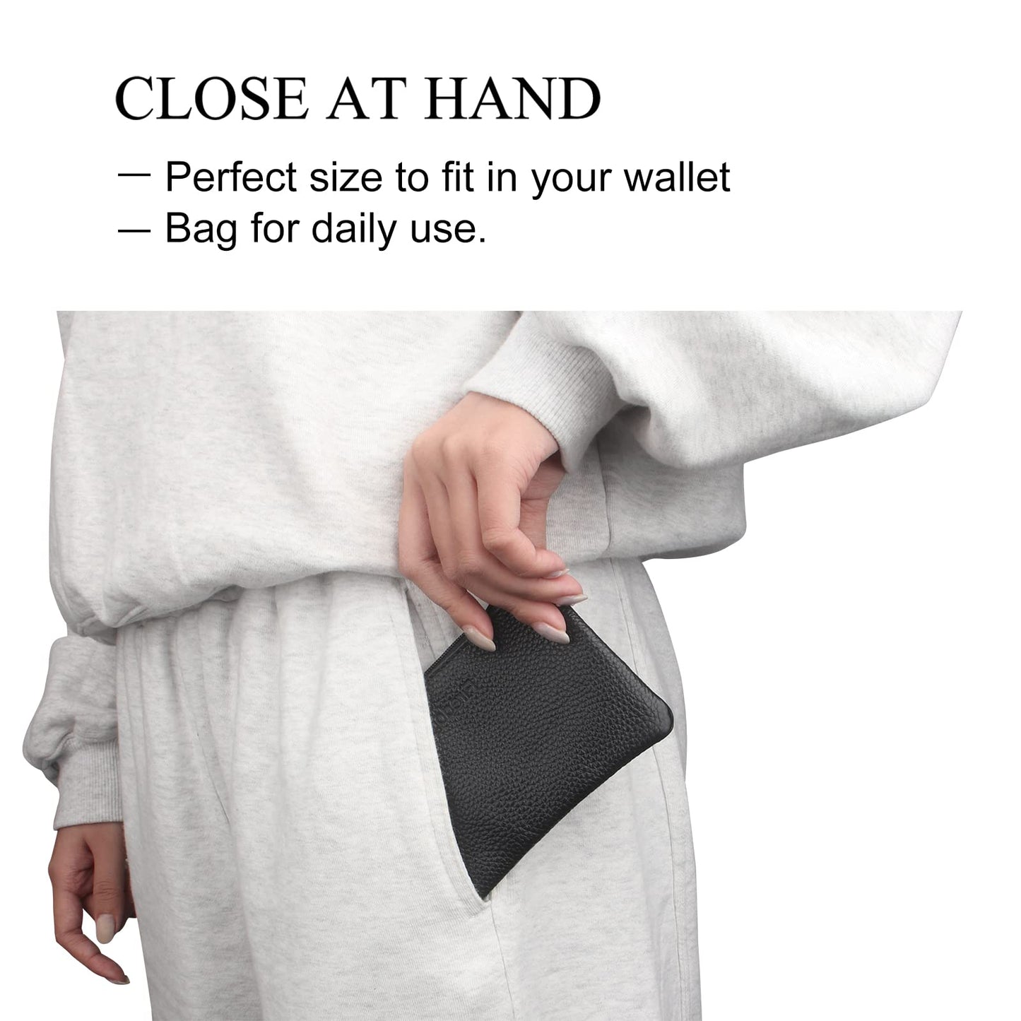 FIREDOG Tobacco Pouch, Small Leather Pouch Rolling Cigarettes Storage Bag Case for Men(Black)