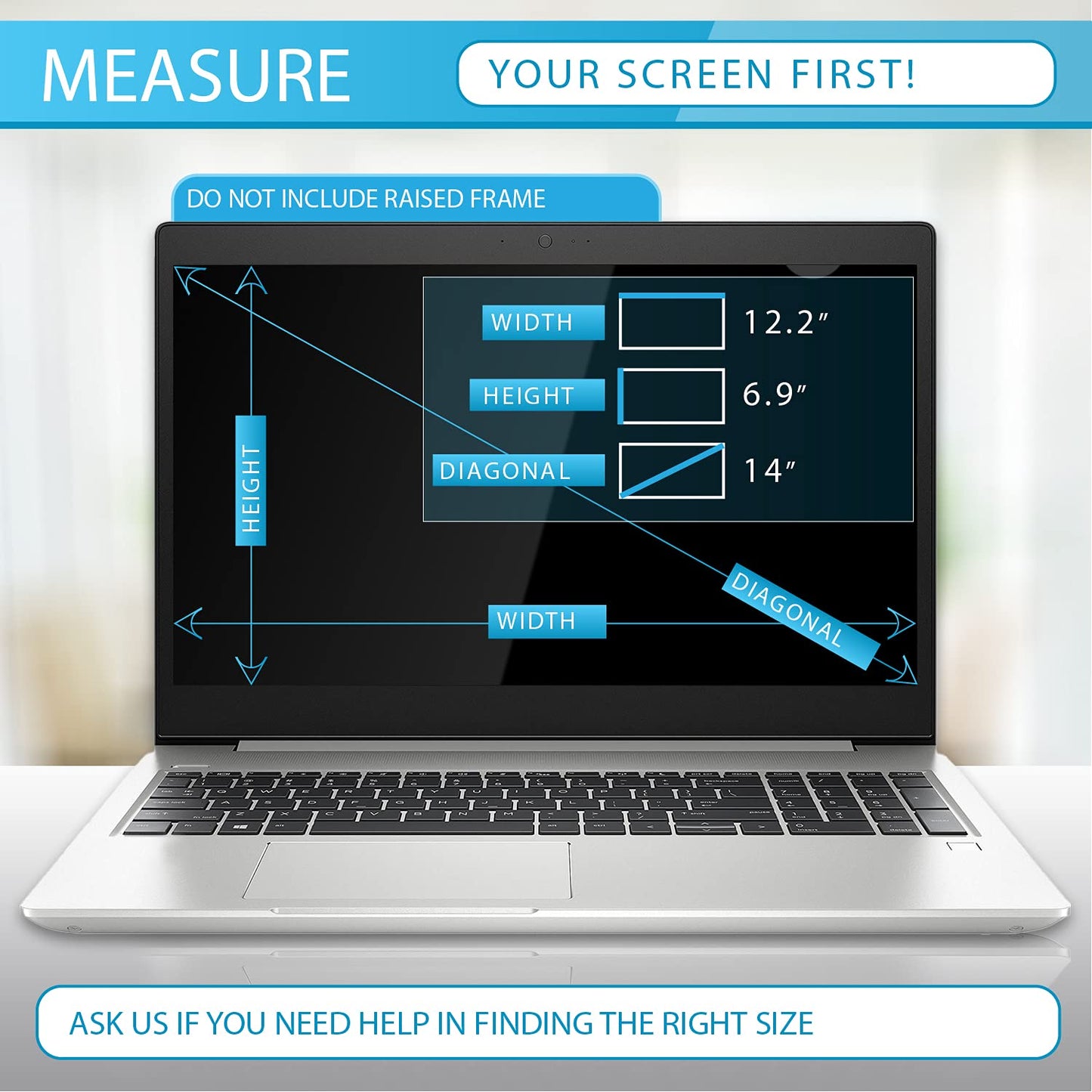 Premium Anti Blue Light and Anti Glare Screen Protector (3 Pack) for 14 Inches Laptop. Filter out Blue Light and relieve computer eye strain to help you sleep better