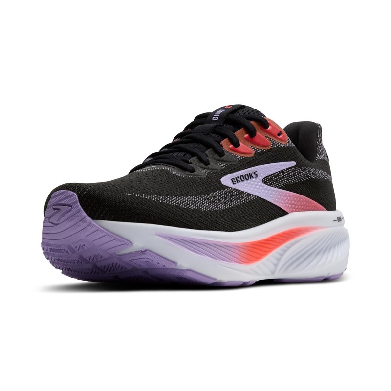 Brooks Women’s Ghost 17 Neutral Running Shoe - Black/Purple/Coral - 8.5 Medium