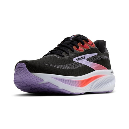 Brooks Women’s Ghost 17 Neutral Running Shoe - Black/Purple/Coral - 8 Medium