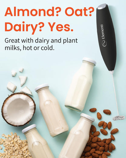 Elementi Portable Electric Milk Frother, Matcha Whisk, Milk Frother for Coffee Frother Electric Hand Blender, Mini Electric Whisk Small Hand Blender (Periwinkle)
