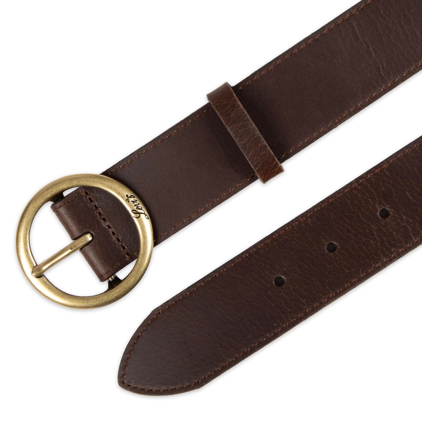 Levi's Women's Round Centerbar Sliding Loop Belt, Dark Brown, Small