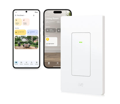 Eve Light Switch (Matter) – Smart Wall Switch for Apple Home, Alexa, Google Home, SmartThings; for Single-Pole & 3-Way switches; Thread, Requires Thread Border Router & Neutral Wire; UL-Certified